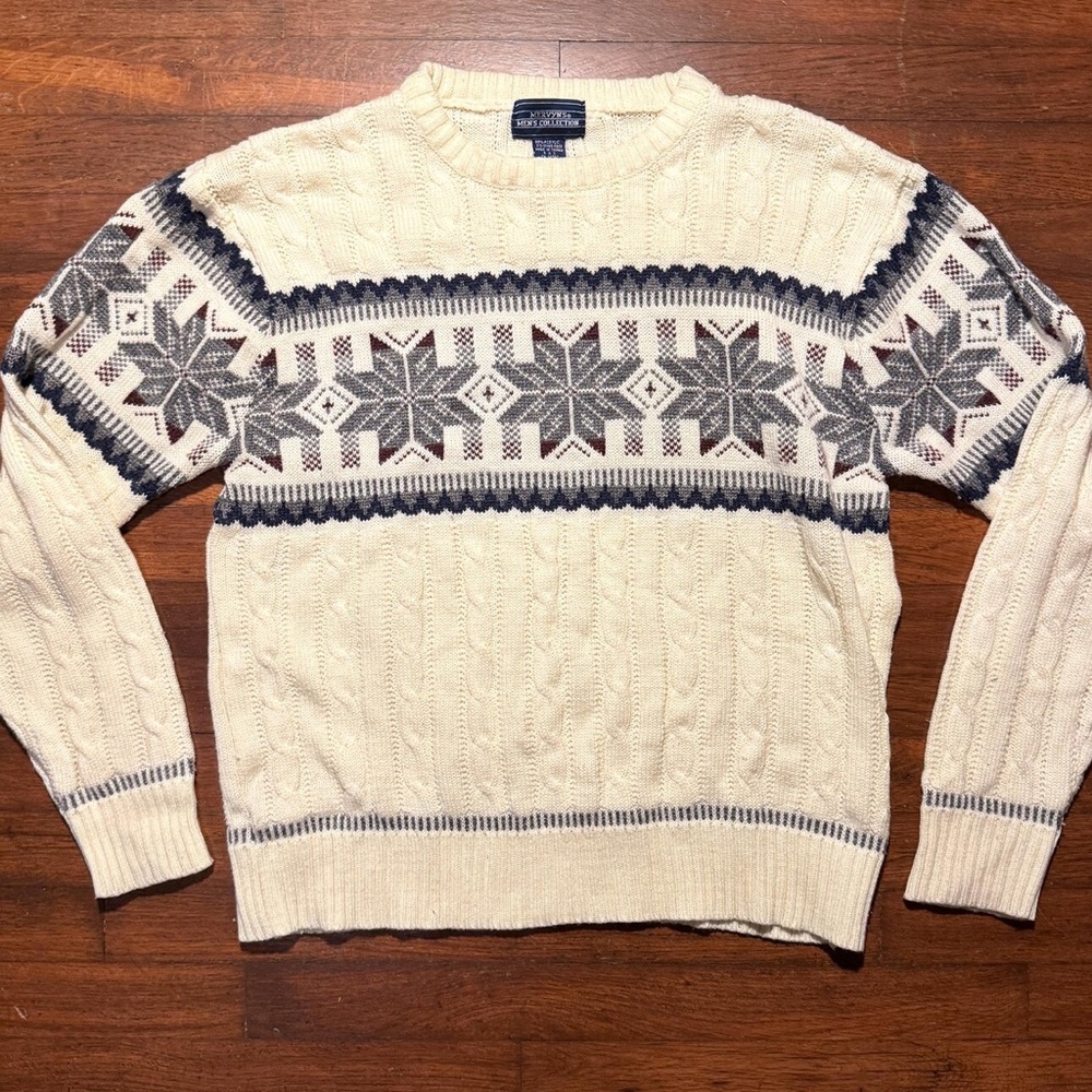 VTG 1980s Cream Cable Knit Sweater